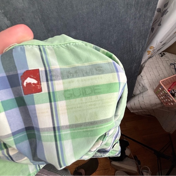 Simms Women’s Guide Series Big Sky long sleeve Pearl Button Down in celery Sz M - Picture 3 of 9